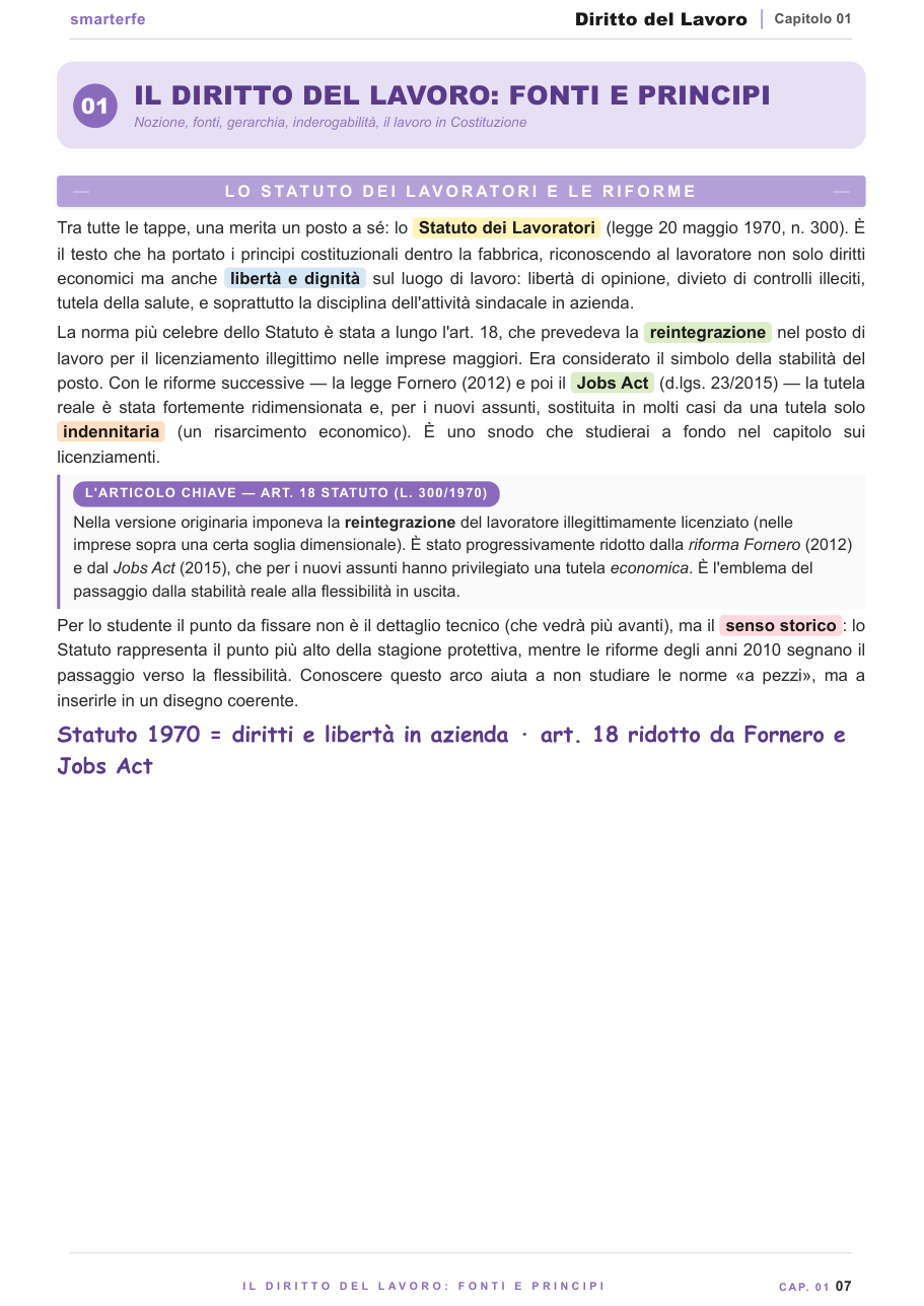 Le fonti e i principi del diritto del lavoro