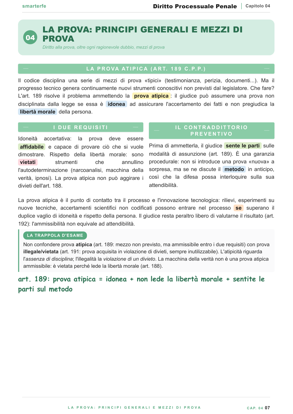 La prova e i mezzi di prova