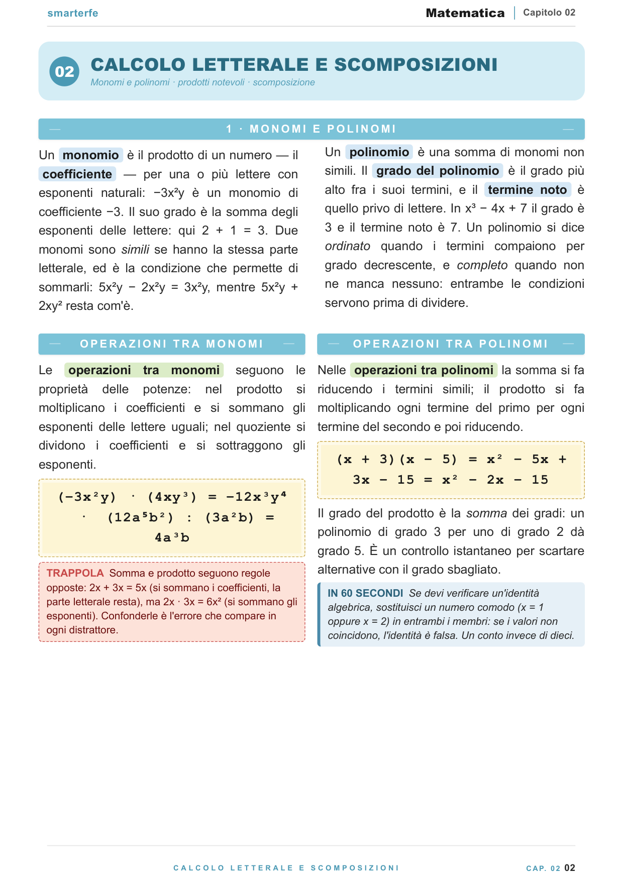 Dispensa di Matematica Smarterfe per il TOLC-F