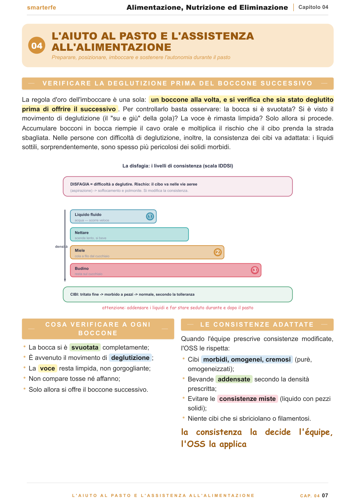 La disfagia e la prevenzione dell'aspirazione durante l'aiuto al pasto