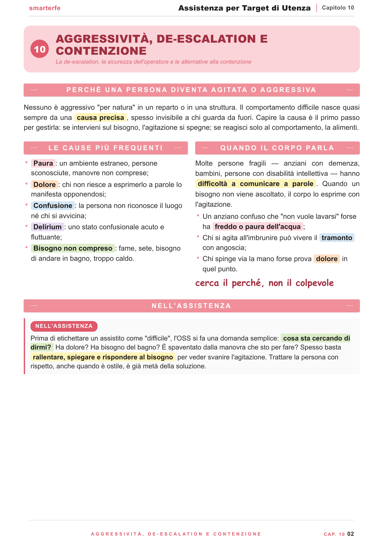 L'aggressivit&agrave;, la de-escalation e le alternative alla contenzione