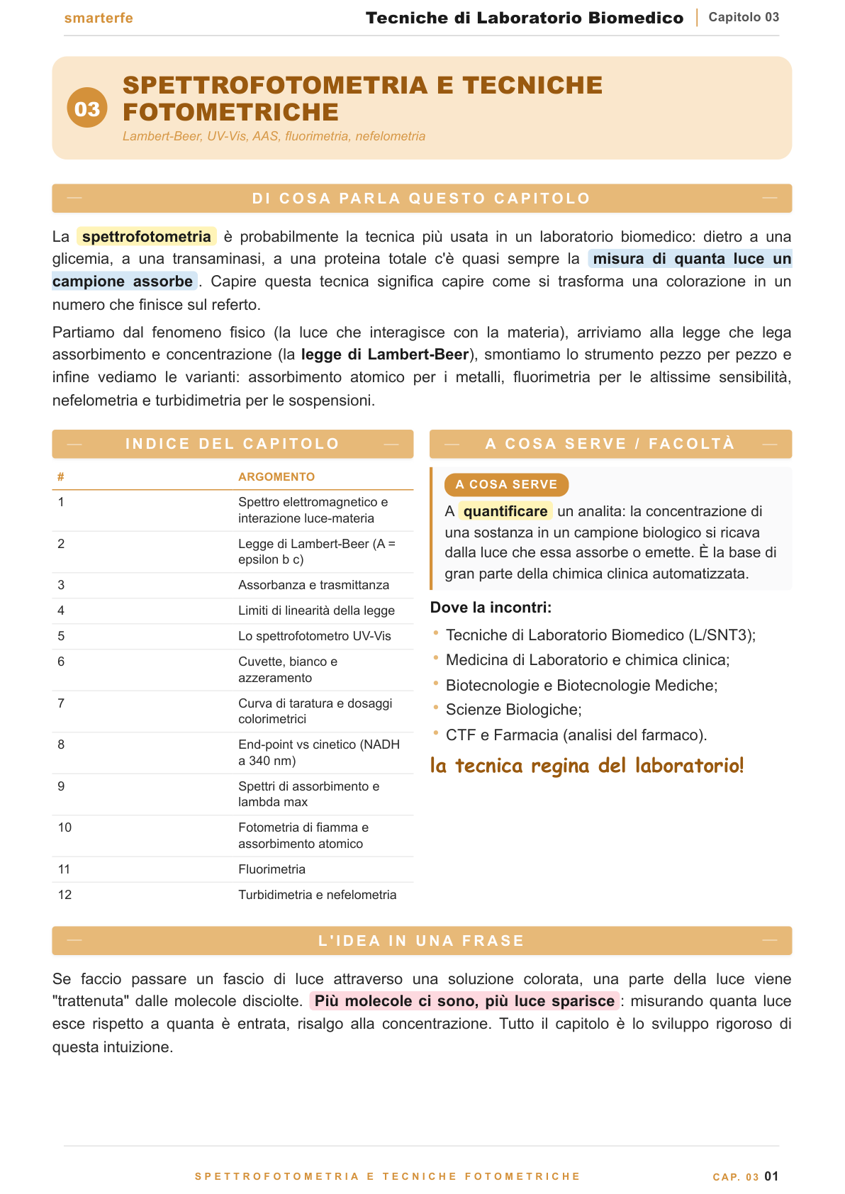 Spettrofotometria e legge di Lambert-Beer